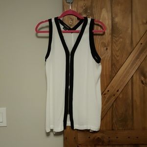 White and black top, L